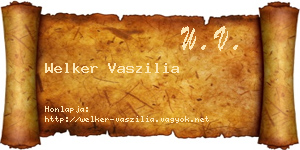 Welker Vaszilia névjegykártya